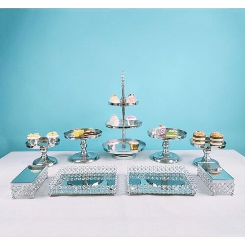 1-12pcs silver cupcake wedding cake stand mirror barware decorating cooking cake tools bakeware set party dinnerware