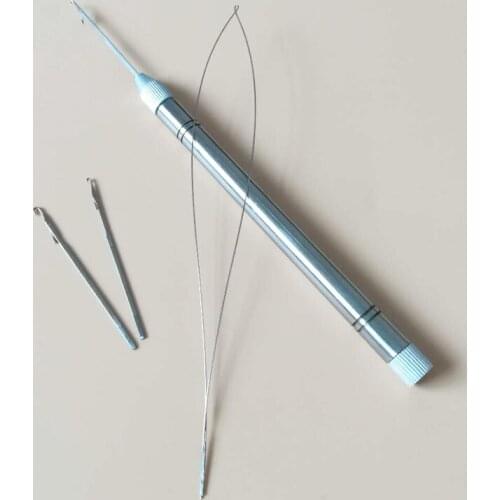 10pcs Stainless Steel Handle Multifunction Pulling Needle / Micro Rings Links / Loop Hair Extension Tools