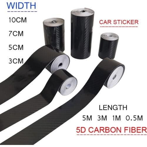 5D Carbon Fiber Color Change Film Car Decoration Anti-collision Sticker Length 5/3/1/0.5m Width 10/7/5/3cm Car Modification Film