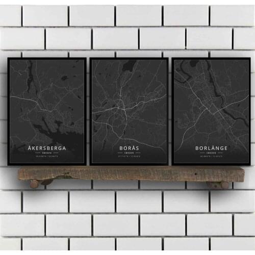 Akersberga Boras Borlange Eskilstuna Falun Gavle Gothenburg Halmstad Helsingborg Jonkoping Kalmar Karlskrona Sweden Poster