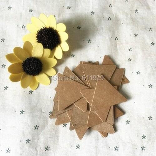 Free shipping 500 pcs a lot 5cm blank triangle kraft paper hang tags/gift decorated card/baking price tag/clothing labels print