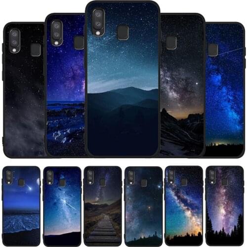 Starry Night Space Sky black soft phone Case For Samsung A10 20 30 40 50 30S 50S 60 70 M10 M30S M40 A31 51 71 A20E A10E A21S