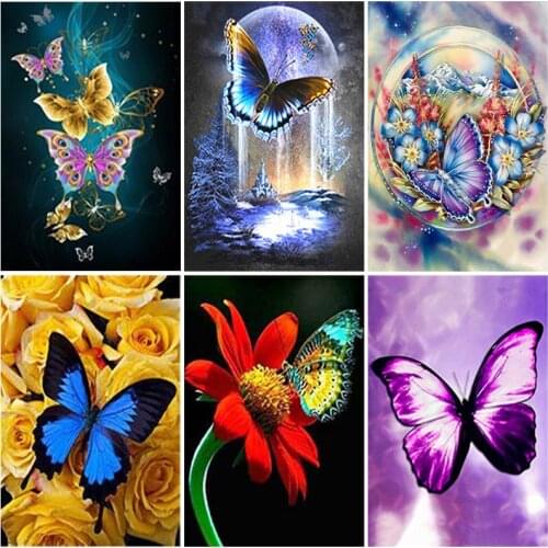 Diy Butterfly 5D Diamond Painting Cross Stitch Full Square Drill Resin Mosaic Diamond Embroidery Mosaic Home Decor Wall Art Gift