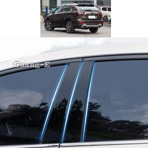 For BYD S7 2013 2014 2015 2016 2017 2018 Car PC Material Pillar Post Cover Door Trim Window Piano Black Molding Sticker Plate