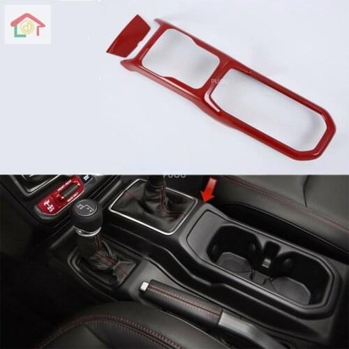 For Jeep Wrangler JL 2018-2019 Red Car Interior Gear Shift Panel Cover Trim