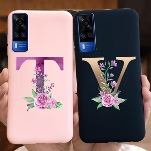 For Vivo Y51 Y31 Y51A Case 26 Letters A To Z Patterned Phone Case For Vivo Y31 2021 V2036 Cover vivo Y51 2020 V2030 Y 51 A Coque