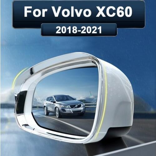 For Volvo XC60 2018 2019-2021 ABS Chrome Car Rearview Mirror Rain Shade Rainproof Blades Cover Trim Sticker Exterior Accessories