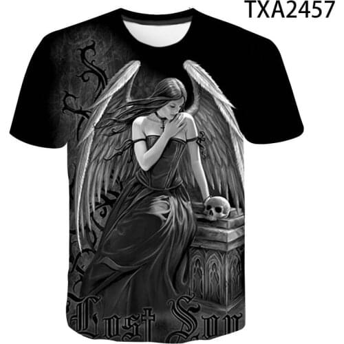 Fashion Gothic 3D Printed T shirt Fashion Casua Summer Short Sleeve Tops Mens Tshirt Boy Girl Children Tees Casual Clothes