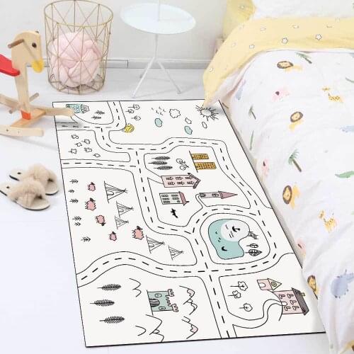 City Road toy Car Track pattern Baby Game Mat Floor Carpet Learning Toys Nordic Kids Room Decor