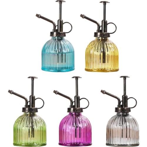 Gardening Glass Pot Retro Watering Pot Flower Antique Plastic Glass Bronze Plants Shower Crafts Cans Bottle Small Garden Tools