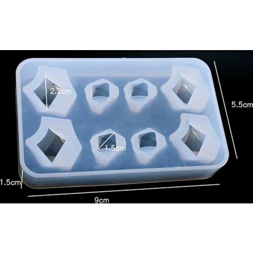 Ice Cube Diamond Shaped Jewelry Tool Jewelry Mold UV Epoxy Resin Silicone Molds For Making Jewelry