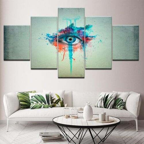 Canvas Painting Colorful eyes 5 Pieces Wall Art Painting Modular Wallpapers Poster Print for living room Home Decor