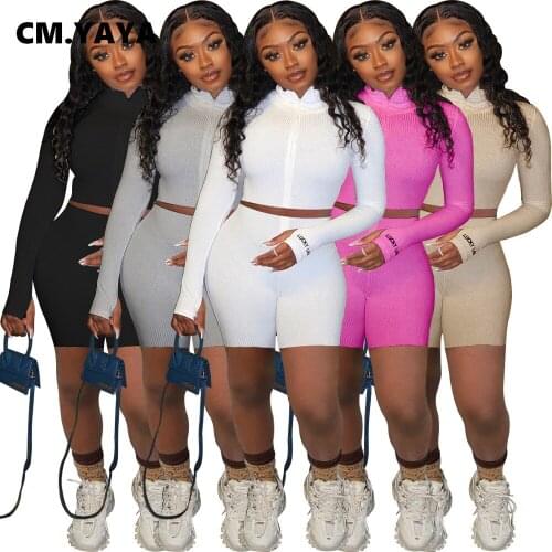 CM.YAYA Aumutn Winter Sexy knitwear Womens set Solid Long Sleeve Turtleneck Skinny Zipper women set