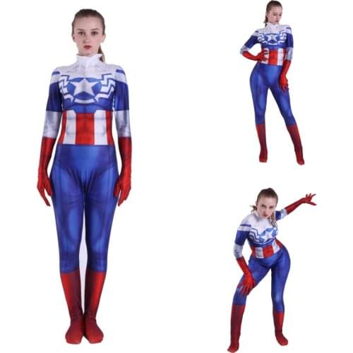 3D Printing Peggy Carter Cosplay Costume 3D Printing Spandex Lycra Zentai Bodysuit Suit Jumpsuits Halloween Costumes for Women