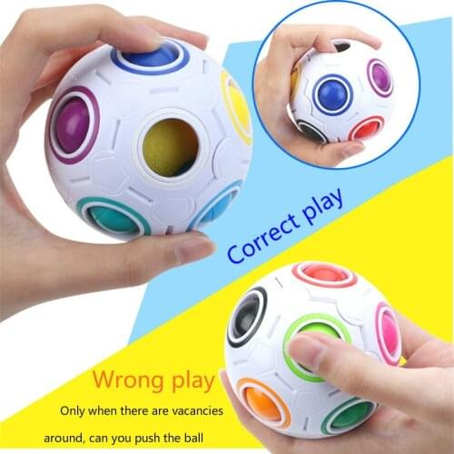 Creative Magic Rainbow Ball Cube Speed Puzzle Ball Kids Educational Learning Funny Toys For Children Adult Stress Reliever