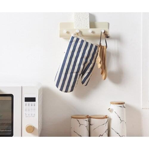 Nordic Style Home Creative Plastic Hook Non Perforated Wall Mounted Porch Clothes Key Storage Shelf