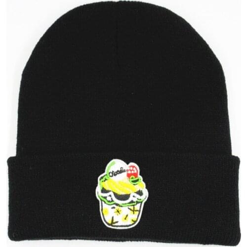 LDSLYJR salad embroidery Cotton Thicken knitted hat winter warm hat Skullies cap beanie hat for men and women 113