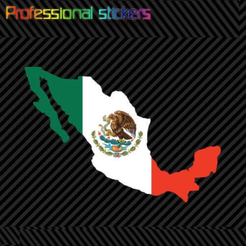 Mexico Shaped Mexican Flag Sticker Die Cut Vinyl Mexico Flag Mx Sticker for Car Windows, Laptops, Mobile Phones, Office Supplies