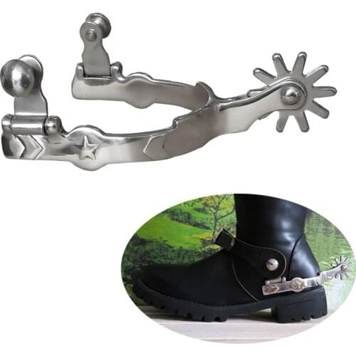 2021 New 1 Pair Western Horse Spurs Low-carbon Steel Horse Riding Equipment Equestrian Horseback Racing Decorative Accessories