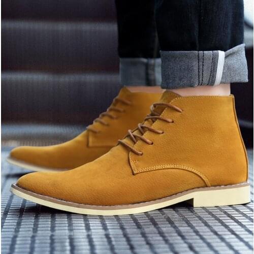 New Mens Shoes Autumn winter Flock Ankle Boots Men lace pointed Chelsea Boots Men Business Oxford Boots Men trend casual Shoes