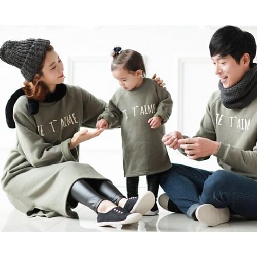 Family Father and Son Matching Outfits Clothes Mother Daughter Dresses Winter Korean Fashion Children Kids Autumn Long Sweaters