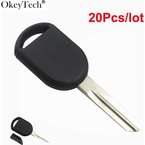 OkeyTech 20PC/lot Auto Transponder Car Key Shell For Ford Model Replacement Key Cover Case Uncut Blank Blade Chip Accessories