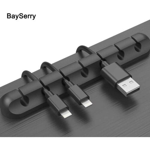 Cable Organizer Silicone USB Cable Winder Flexible Cable Management Clips Cable Holder For Mouse Headphone Earphone for iPhone