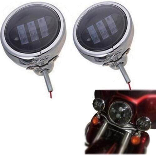 Pair 4.5 inch Housing bucket with Pair 4.5 inch Auxiliary Spot Fog Passing Light Lamp For Harley Electra Glide Dyna (Black)