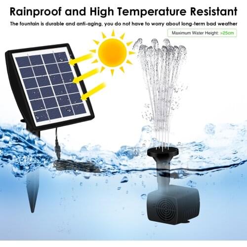 Solar Power Floating Fountain Water Pump Brushless Motor Solar Fountain For Garden Pool Garden Solar Decorative Fountain