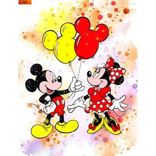 5D Diy Mickey Mouse Mickey and Minnie Poster Diamond Disney Bedroom Decoration Birthday Gift Kindergarten Decoration Art