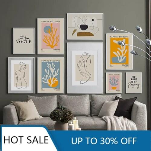 Sexy Line Girl Coral Quotes Abstract Wall Art Canvas Painting Nordic Posters And Prints Decor Pictures For Home Decoration