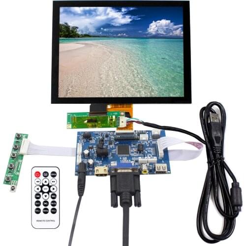 Touch Panel 8" Full Viewing Angle EJ080NA-04C 1024X768 40 pins 8 inch LCD Screen with HD MI VGA 2AV USB Controller Board
