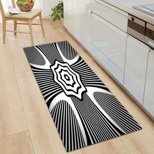 Nordic Kitchen Floor Mat Entrance Door Mat 3D Marble Floor Mat Bedroom Balcony Corridor Carpet Anti-slip Bathroom Carpet Long