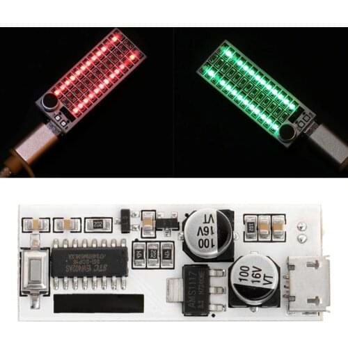 USB Mini Music Spectrum Light 2x13 LED Board Voice Control Sensitivity Adjust