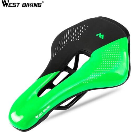 WEST BIKING Cycling Cushion Hollow PU Breathable Saddle Road/Mountain Bike Comfortable Cushion Riding Equipment Accessories 2021