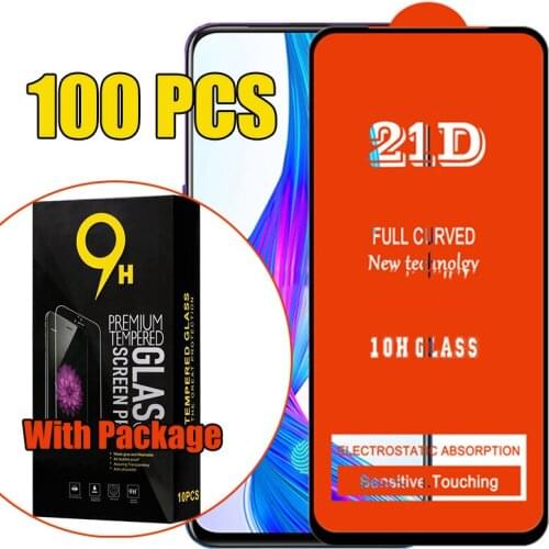 100pcs 21D Full Glue Tempered Glass For Xiaomi Mi 11 Lite 11X Pro 11i 10i 10 10T F3 GT A4 M4 X3 Screen Protector Film With Box