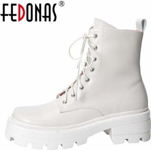 FEDONAS Autumn Winter Warm Women Ankle Boots Fur Genuine Leather Square Toe Thick Heels Platforms Snow Boots Casual Shoes Woman