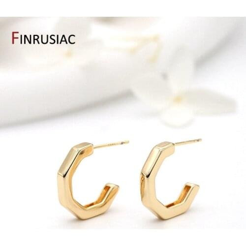 2021 New Design Plated Gold Earrings For Women Fashion Jewelry Gift Round Hoop Metal Earrings