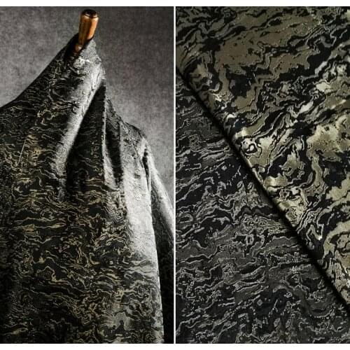 Golden wave double-sided plain weave jacquard Chinese style Hanfu cheongsam retro clothing fabric