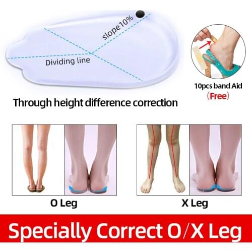 1 Pair Heel Correction Pad for Adult Flat Foot Balance Women High Low Heel Elastic Orthotic Insoles Leg Support Care