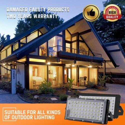1pcs 220V LED Security Floodlight 50W Flood Lights Indoor Outdoor Garden Waterproof Lamp Garden Wall Lamps Decor