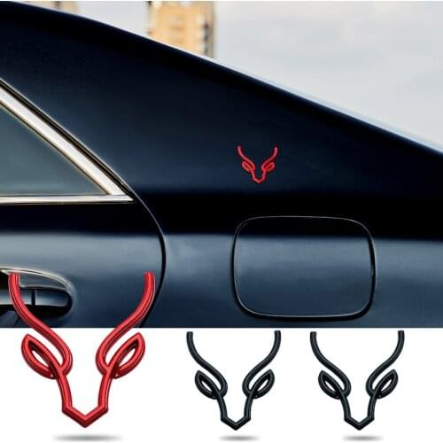 2X 3D Moose Deer Logo Side Emblem Badge Decals Car Stickers for Volvo BMW Audi Benz Chevrolet Peugeot Ford Auto Accessories