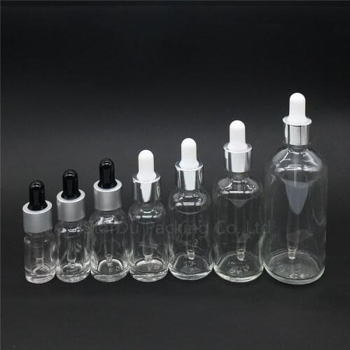 5ml 10ml 15ml/20ml/30ML/50ml/100ml Reagent Eye Dropper transparent Glass Aromatherapy Liquid Pipette Bottle Refillable
