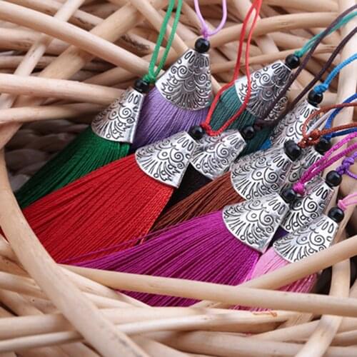 Silk Tassel Key Earrings Jewelry Findings Components Hanging Spout Make Hanging Decorations 8cm 5pcs