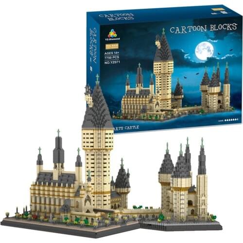 7750PCS YZ Mini Blocks Architecture Building Brick Harri Magic School Kids Toys Eiffel Tower Model Castle For Children Gifts 071