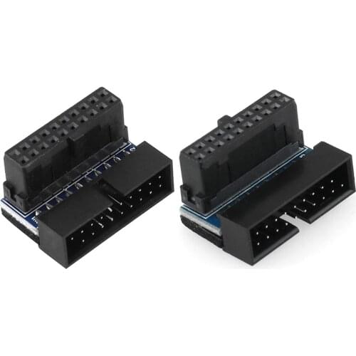 USB 3.0 20 Pin Male to Female Extension Adapter Up/Down Angled 90 Degree for Motherboard Desktop Computer Mainboard