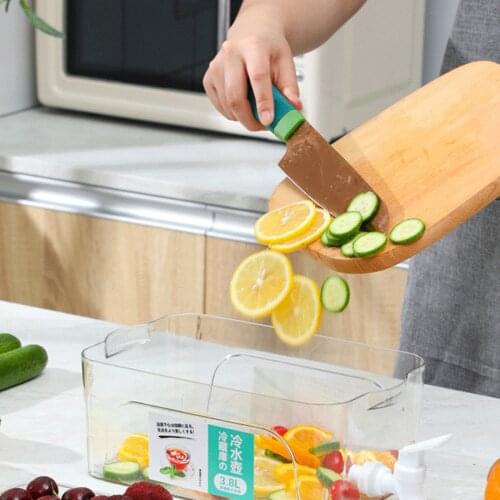 Fruit Teapot Summer Refrigerator Drinking Water Jug Lemonade Jug Cold Soak Bottle Cool Water Bucket with Faucet