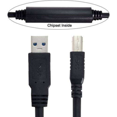 Cheyang USB 3.0 Male to Standard B Male Chipset Repeater Cable 8m for Laptop PC & & Disk Industrial Camera
