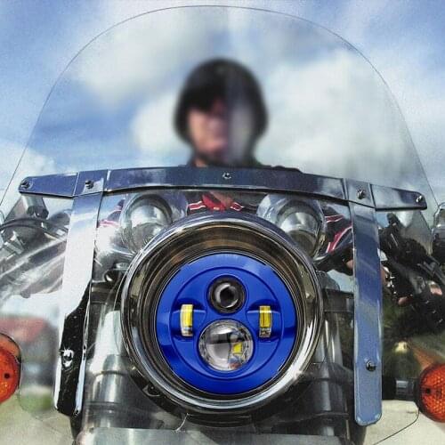 FADUIES 7" Round LED Headlight For 2012 2013 2014 2015 2016 Harley FLD , Harley Touring , 2009-2013 Trike models blue