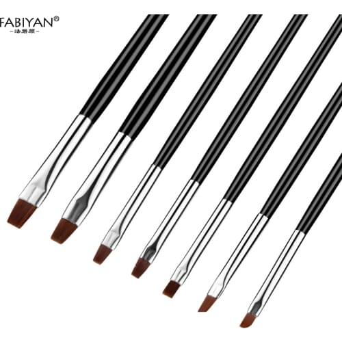 Painting Drawing Carving 7Pcs/setNail Art Manicure For UV Gel Polish Builder Flat Design Tips DIY Pen Brush Acrylic Tools Set